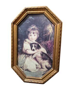 Vintage Framed Print "Miss Jane Bowles" Artist Joshua Reynolds Italy 13.5"